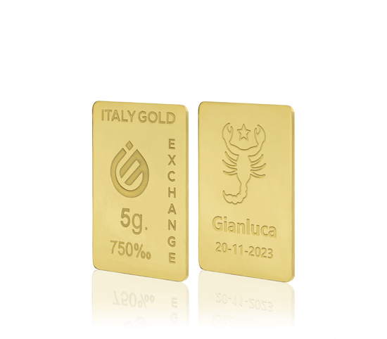 18 Karat Skorpion Tierkreiszeichen Goldbarren aus 5 g Italy Gold Exchange